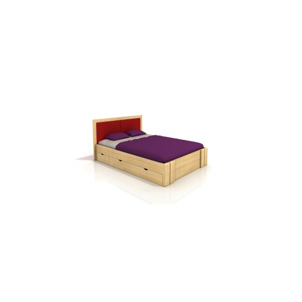 Borovicová manželská postel Toril 7 ve skandinávském stylu