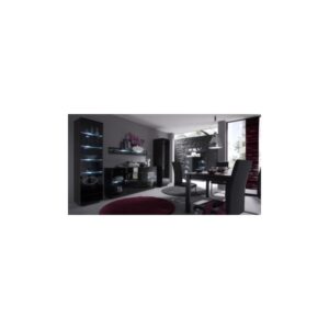 Moderní obývací sestava Astor 3 – wenge / černé sklo