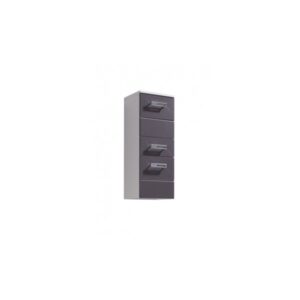 Střední šuplíková skříňka Demario - bílá / šedý lesk