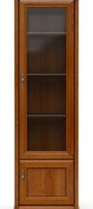 Výprodej - Úzká prosklená vitrína Lord 5 - kaštan, pravá